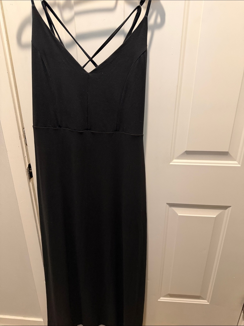 Market & Spruce Black Strappy V-Neck Maxi Dress